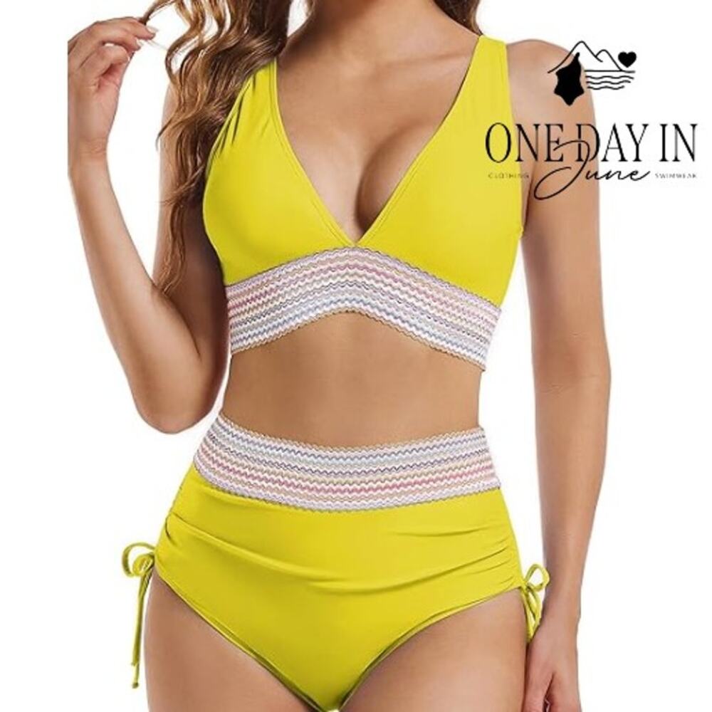 Blooming Jelly High Waist Bikini Swimsuit Size XL